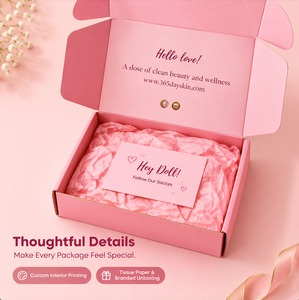 กล่องไปรษณีย์ลูกฟูกแบบประหยัดค่าขนส่งของ Bee Flat พร้อมโลโก้สั่งทำสีชมพู สำหรับชุดสินค้ารายเดือน - Product Image 4