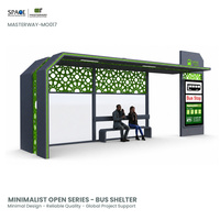 Mobilier de rue extérieur Abris d'autobus de forme personnalisée Caisson à lumière LED Cadre en aluminium Matériau en acier 12V Usage général MUPIS Publicidad