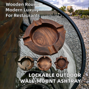 Lockable Outdoor Wooden Round Morden Luxury Desktop Ashtray <b>Cigarette</b> <b>Bin</b> in Communal Smoking Areas - Product Image 2