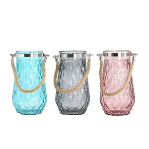 Wholesale Wedding Clear Decor Europe Style Stained glass vase modern simple transparent glass vase