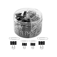 Pinces à papier noires extra larges, moyennes et petites, pour fournitures de bureau.