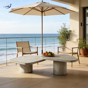 Mesa de Centro Rectangular Moderna de Hormigón Gris GRC para Sala de Estar, Diseño Duradero - Product Image 2