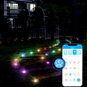 Paquete de 15 Luces LED de Cadena para Jardín, Exteriores, Impermeables IP67, 36 pies, Multicolor RGBICW, con Control por Aplicación - Product Image 2