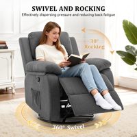 Fauteuil à bascule pivotant à 360° pour adultes, petit canapé inclinable pour petits espaces, fauteuil inclinable coulissant en tissu rembourré pour chambre d'enfant