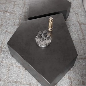 Tavolino <span class=keywords><strong>da</strong></span> Caffè in Acciaio Inossidabile con Cassetti, Design Moderno e Lussuoso per Arredamento Minimalista Industriale del Soggiorno - Product Image 3