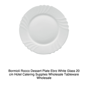 Plato para Postre Ebro Ø 20 cm en Vidrio Blanco Bormioli Rocco F6Ct36Ng - Product Image 2