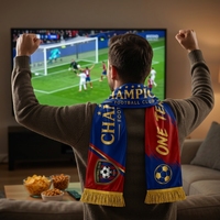 Écharpe de football personnalisée avec drapeau national, vente en gros directe d'usine, avec pompons de différentes couleurs