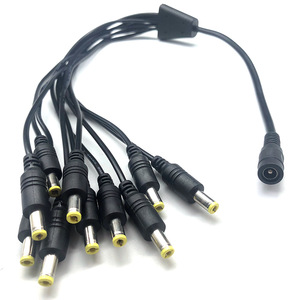 DC Power <b>Cable</b> 1 To 10 <b>Splitter</b> 5.5x2.1mm Male To Female 12V Industrial PVC Insulation Copper Conductor - Product Image 1
