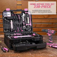 Kit combiné d'outils électriques : perceuse sans fil, clé à main, boîte à outils et autres outils