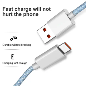 Câble USB-C vers USB-C en nylon tressé à charge rapide 60W PD 30W pour <span class=keywords><strong>iPhone</strong></span> 15 <span class=keywords><strong>Pro</strong></span> <span class=keywords><strong>Max</strong></span> et imprimantes - Product Image 2