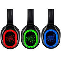 Casque stéréo HIFI silencieux pour discothèque, yoga, événements de club, 500 m, émetteur 3 canaux, écouteurs sans fil, LED RF998B