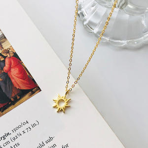 Collar de plata esterlina estilo europeo y americano S925, collar de sol ondulado, collar de cadena de llama geométrica de plata <span class=keywords><strong>925</strong></span> para mujer - Product Image 2