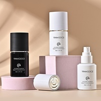 Flacon de crème pour soins de la peau en verre blanc et noir ovale personnalisé de 30 ml avec pulvérisateur à pompe pour crème pour le visage