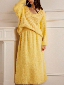 <span class=keywords><strong>Jupe</strong></span> <span class=keywords><strong>en</strong></span> <span class=keywords><strong>laine</strong></span> Mohair floue personnalisée 2 pièces ensembles dames tricots col rond doux <span class=keywords><strong>pull</strong></span> haut <span class=keywords><strong>en</strong></span> tricot floue Mohair <span class=keywords><strong>ensemble</strong></span> femmes - Product Image 6