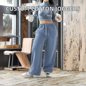 Pantalones Jogger de Algodón Planos Personalizables para Hombre, Estilo Hip Hop, Cintura Elástica, Cintura Media, Casuales, para Fitness al Aire Libre, Teñidos Lisos y Coloridos - Product Image 2