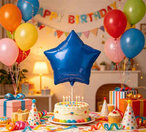 Party Love Foil Star Balloon Blue Dark 24 Inch 12 Pack for making your celebrations memorable and stylish - Product Image 6