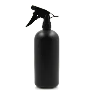 Garrafa spray de gatilho, frasco de plástico preto fosco de 1l 1000 ml