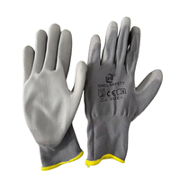SNELL, venta al por mayor, guantes de seguridad recubiertos de PU grises, guantes de trabajo generales industriales, guantes de protección flexibles de poliéster