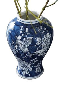 Jarrón de Cerámica Art Deco Azul y Blanco, Estilo Retro Chino de la Dinastía <span class=keywords><strong>Song</strong></span>, Base Antideslizante Ecológica, para Arreglos Florales - Product Image 6