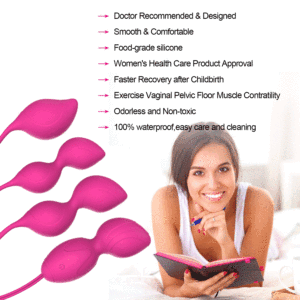 YLove Kit 3-in-1 con Uovo Vibrante Telecomandato in Silicone, Palline di Kegel per Esercizi del Pavimento Pelvico, Massaggiatore Vaginale per Donne - Product Image 4