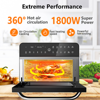 Four à air chaud LED tactile 25L multifonctionnel pour frites, steak, pizza, toasts, four numérique grande capacité pour restaurant/maison