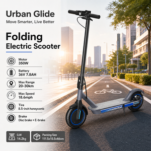 <span class=keywords><strong>Patinete</strong></span> Eléctrico Portátil <span class=keywords><strong>Urban</strong></span> <span class=keywords><strong>Glide</strong></span> de 350W 36V con Gran Autonomía, Doble Freno y Neumático de Panal para Adultos, Uso Diario en la Ciudad y Viajes - Product Image 1