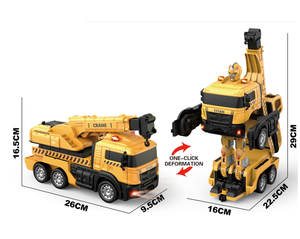 <span class=keywords><strong>2023</strong></span> nouveaux jouets de véhicules d'ingénierie RC déformation en un clic RC pelle grue transport lourd vehic RC transformer robots voiture jouets - Product Image 3