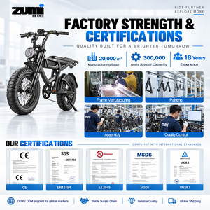 จักรยานไฟฟ้า ZUMI 7 สปีด โครงอะลูมิเนียม ระบบกันสะเทือนเต็มรูปแบบ ยางอ้วนขนาด 20x5 มอเตอร์ดุมล้อหลัง แบตเตอรี่ลิเธียม รุ่น G01 G01 - Product Image 3