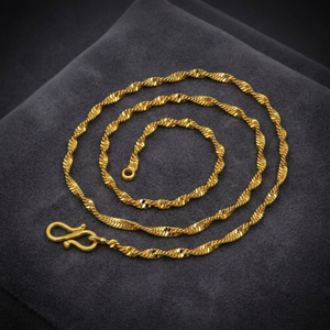 Collar de Cadena Singapuriana Trenzada Chapada en Oro de 14K, 18K, 24K, Diseño Moderno, Collares de Moda al por Mayor - Product Image 1
