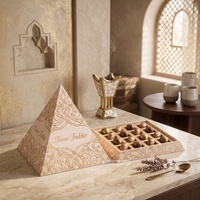 Maßgeschneidertes Design Ramadan Mubarak Luxus Ramadan Geschenkverpackungsset Einzigartige Pyramidenförmige Dattel-Geschenkbox mit Ebenen