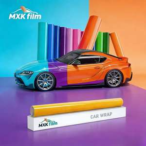 캣피아노 자동차 랩핑 비닐 자동차 랩핑 스티커 무광 화이트 코발트 블루 짙은 보라색 무광 보라색 자동차 랩핑 변색 필름 - Product Image 5