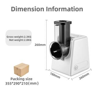 Robot culinaire électrique 2025, grande capacité, pour légumes et fruits, râpe électrique pour fruits et légumes - Product Image 6
