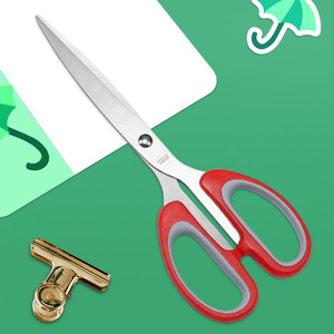 Office Scissors Stainless Steel 8 In Straight Head Red Handle Home Kitchen Use - Product Image 3