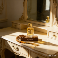 Flacon de parfum en verre premium 50 ml avec pompe pulvérisatrice, sérigraphie, couleur personnalisée, emballage carton pour la méditation, la maison et les cadeaux