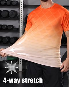 Athletic Sport Wear Moisture <b>Wicking</b> Shirt Fitness Clothing <b>Tshirt</b> Men Gym T Shirt Workout Top F00 - Product Image 4