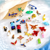 Pendentifs animaux 3D colorés en acier inoxydable 304 plaqué or 18 carats, dinosaure, panda, éléphant, poisson, fabrication de bijoux DIY