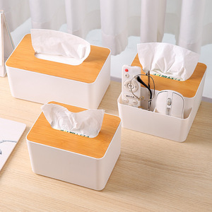 Multifunctional Desktop Wooden Tissue Box Large Size Thickened Storage Home Living Room <b>Coffee</b> <b>Table</b> Use - Product Image 1