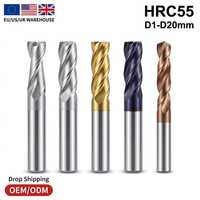 Fraise carrée en carbure monobloc HRC55 à 4 dents, revêtement TiAlN, pour usinage CNC d'acier de moulage, fabrication OEM/ODM