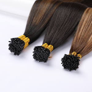 100% Extensiones de cabello humano virgen real Punta de palo recto # P4/27 Onda profunda suelta Pre-Bonded I Tip Cabello humano Remy - Product Image 1