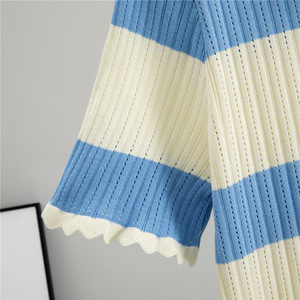 Women's Striped Polo Knit <b>Dress</b> <b>Short</b> Sleeve Slim Fit Casual <b>Summer</b> Wear - Product Image 4