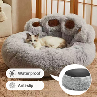 Coussin pour animaux de compagnie en fausse fourrure de haute qualité, lavable, plusieurs couleurs, à poils longs, en forme de patte d'ours, apaisant et doux pour chiens et chats
