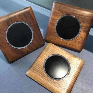 86 tường ánh sáng nút tròn dẫn chuyển đổi Walnut Bảng điều chỉnh phong cách retro uk13 một ổ cắm 250V 1 2 3 4 gang phổ ổ cắm biệt thự 250V - Product Image 1