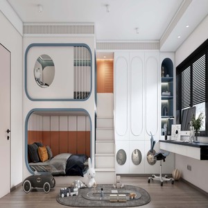 Armoire sur mesure double BALOM pour chambre à coucher, avec double rangement et double design, pour garçons et filles jumeaux - Product Image 2