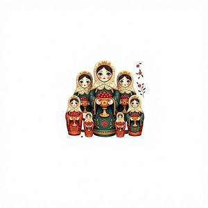 Camiseta corta de moda para mujer con diseño de muñecas rusas de punto estampadas y ajustadas de Martrium Y2K - Product Image 1