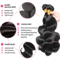 Lots en gros de cheveux humains bruts non traités, lots de cheveux ondulés avec fermeture en dentelle, tissages de cheveux vierges réels