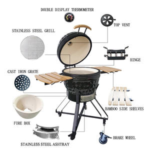 Venta al por mayor 24 pulgadas <span class=keywords><strong>asador</strong></span> barbacoa equipo terraza límite <span class=keywords><strong>pared</strong></span> diseños Kamado parrilla barbacoa argentina - Product Image 3