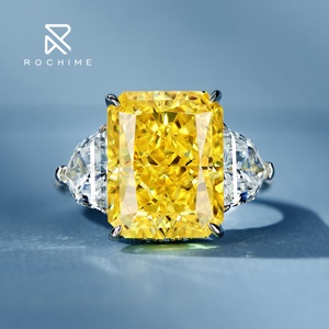 Anillo Rochime de Lujo con Gema Amarilla, Diamantes CZ, Plata 925, Baño de Rodio, Circonita, Joyería Fina para Mujer - Product Image 2