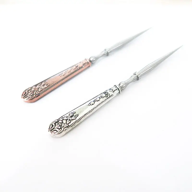 Leather Working Tools Round Hole Red Ancient Silver Awl Can Drill Sewing Leather Awls
