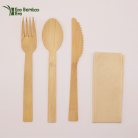Ensemble d'ustensiles jetables en bambou de qualité alimentaire, écologiques, biodégradables, ensemble de couverts personnalisés pour la restauration en gros