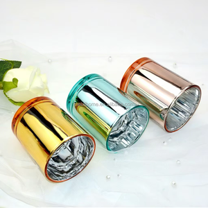 Ingrosso <span class=keywords><strong>portacandele</strong></span> placcato <span class=keywords><strong>oro</strong></span>, argento, <span class=keywords><strong>oro</strong></span> rosa, colore blu, vasetti di candela di lusso da 7oz 220ml per la fabbricazione - Product Image 1